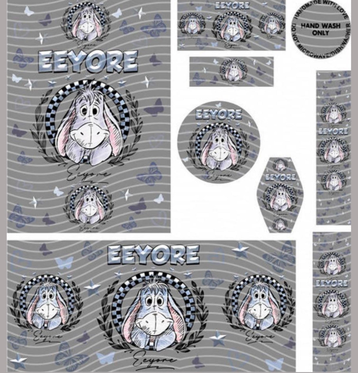 Premium 8-in-1 UVDTF Wraps | Multi Design Transfer Pack | Ready to Apply | Design 45