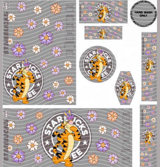 Premium 8-in-1 UVDTF Wraps | Multi Design Transfer Pack | Ready to Apply | Design 10