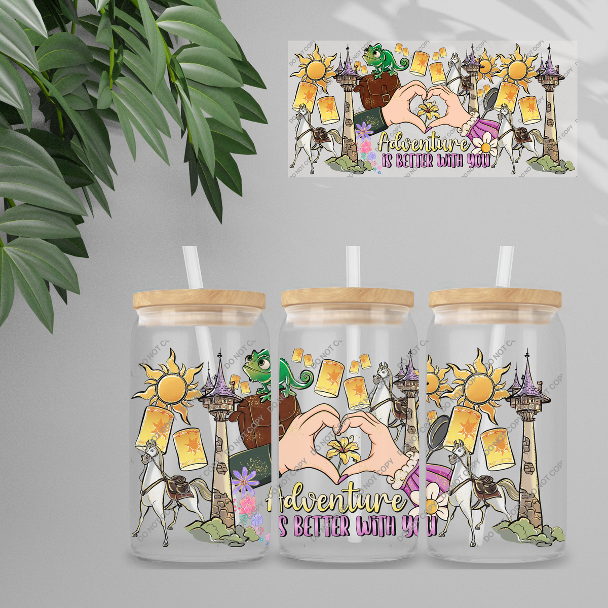 Double Sided UVDTF Wrap | 16oz Tumbler Transfer | 24cm x 11cm | characters 191