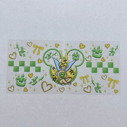 Single Sided UV DTF Wrap 16oz Tumbler Transfer (24cm x 11cm) fairy mouse ears