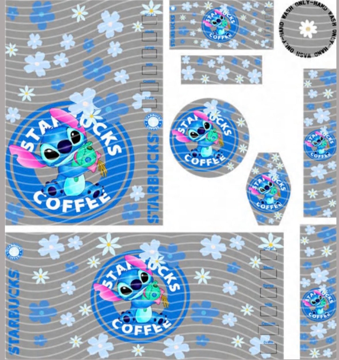 Premium 8-in-1 UVDTF Wraps | Multi Design Transfer Pack | Ready to Apply | Design 56