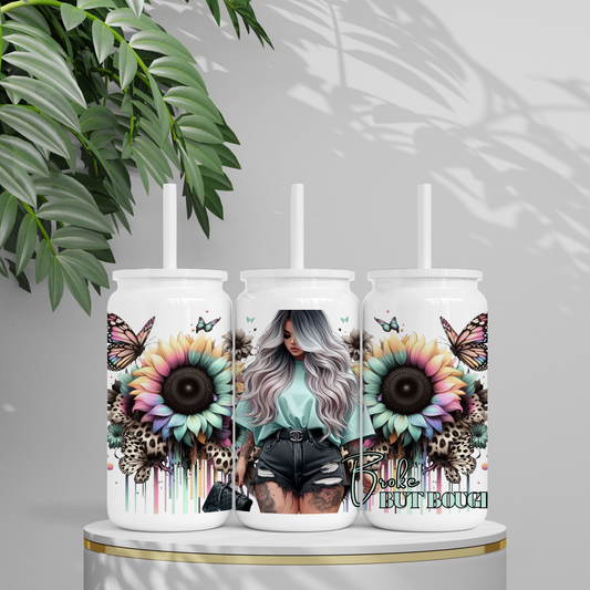16oz Insulated Stainless Steel Tumbler (broke but bougie tattoo girl)