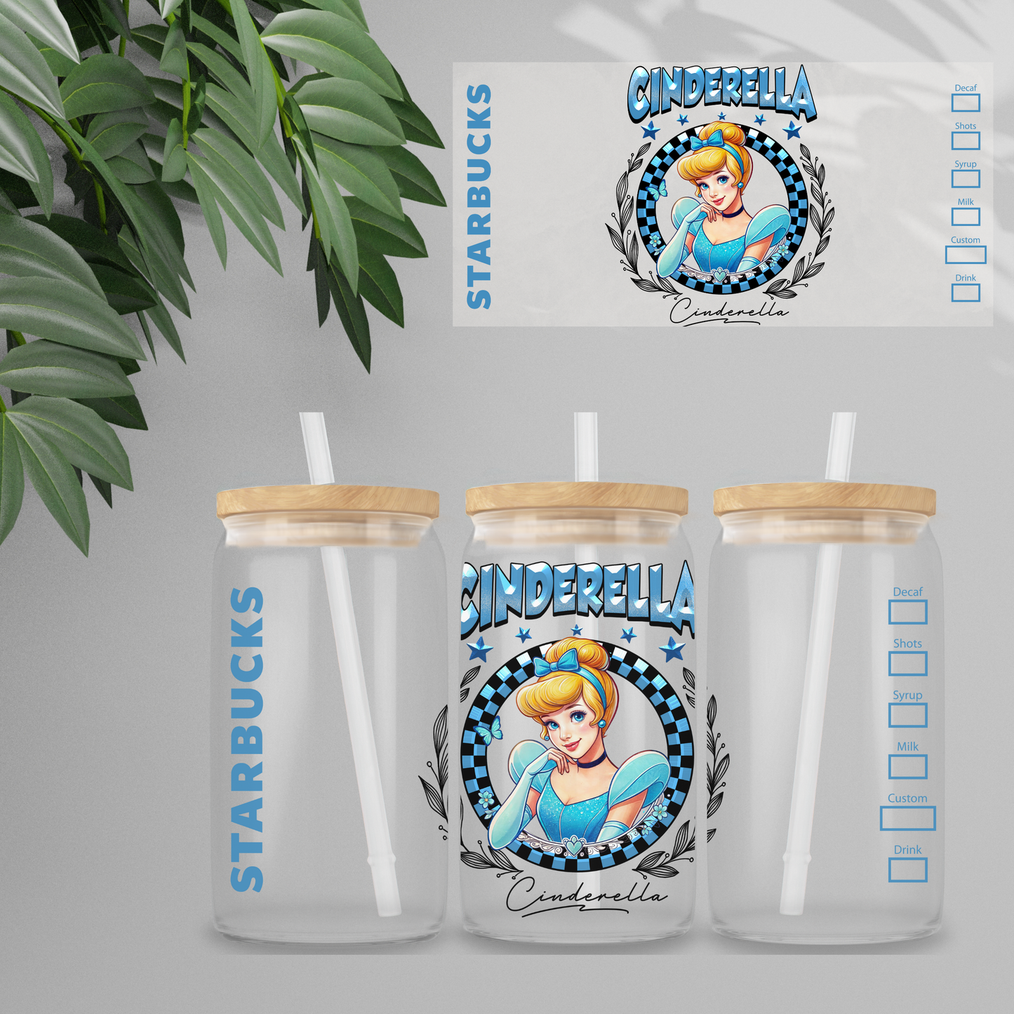 Double Sided UV DTF Wrap 16oz Tumbler Transfer (24cm x 11cm) Design 71