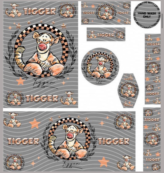 Premium 8-in-1 UVDTF Wraps | Multi Design Transfer Pack | Ready to Apply | Design 36
