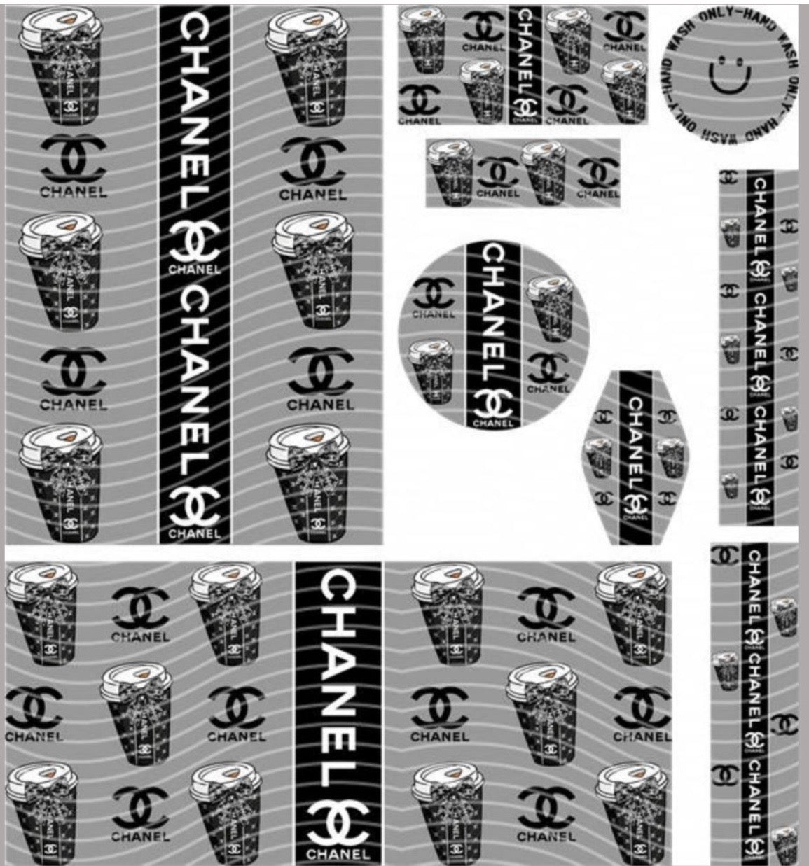 Premium 8-in-1 UVDTF Wraps | Multi Design Transfer Pack | Ready to Apply | Design 93