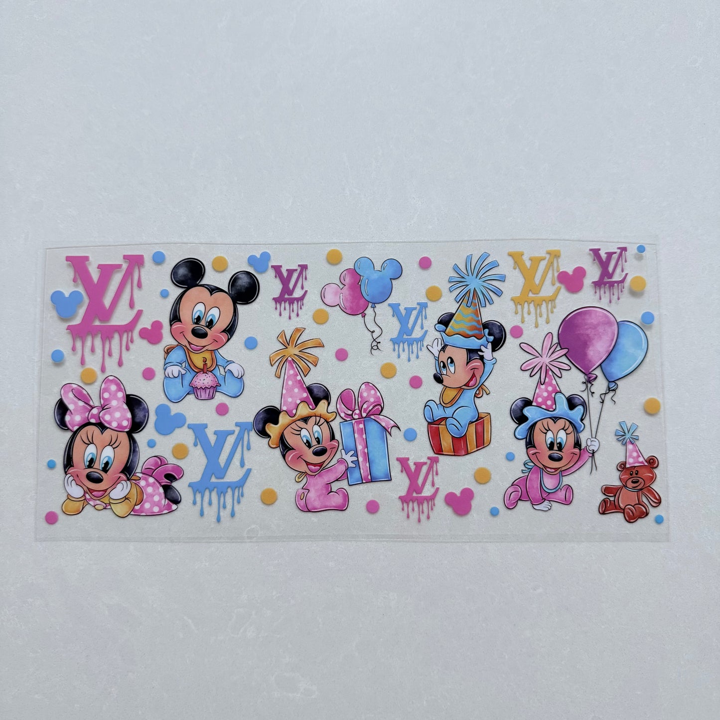 Single Sided UV DTF Wrap 16oz Tumbler Transfer (24cm x 11cm) mouse designer birthday