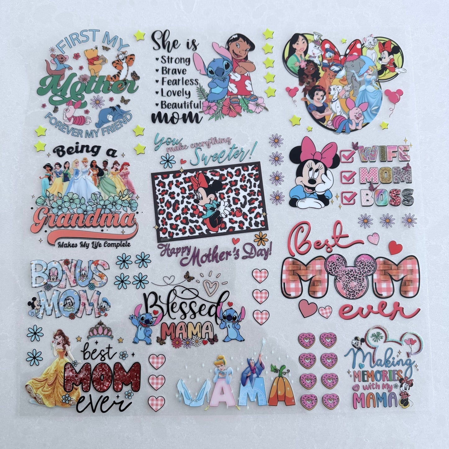Premium 11-Inch Element UVDTF Sheet | Multi Element Transfer Pack | Ready to Apply | Design 9
