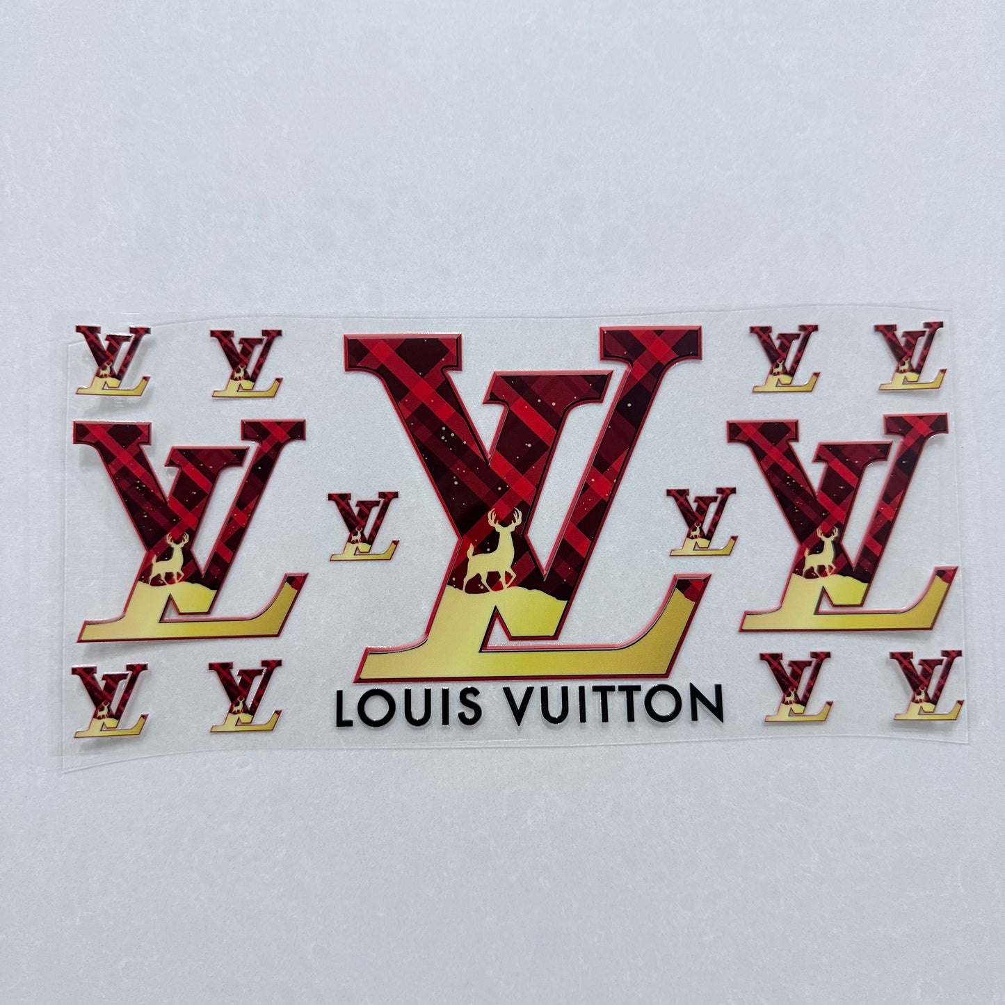 Single Sided UV DTF Wrap 16oz Tumbler Transfer (24cm x 11cm) designer lv Christmas