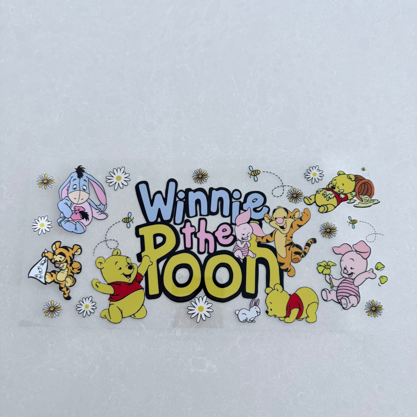 Single Sided UV DTF Wrap 16oz Tumbler Transfer (24cm x 11cm) honey bear & friends single