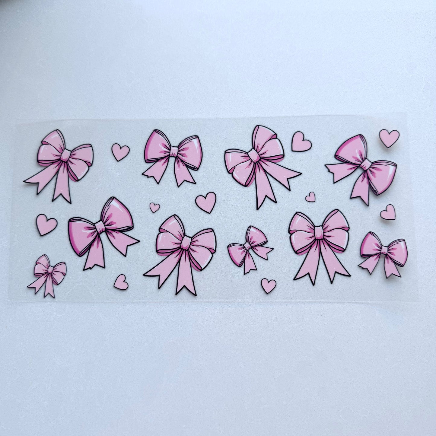 Double Sided UVDTF Wrap | 16oz Tumbler Transfer | 24cm x 11cm | Bows 1