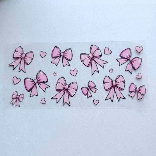 Double Sided UVDTF Wrap | 16oz Tumbler Transfer | 24cm x 11cm | Bows 1