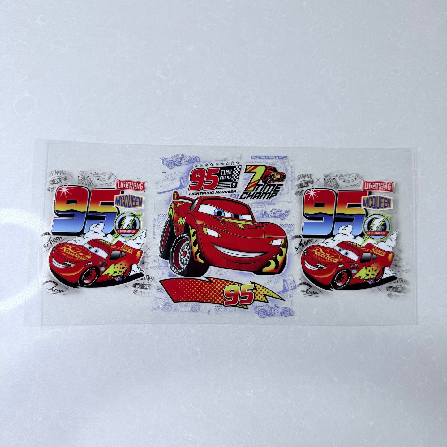 Single Sided UV DTF Wrap 16oz Tumbler Transfer (24cm x 11cm) cars 3