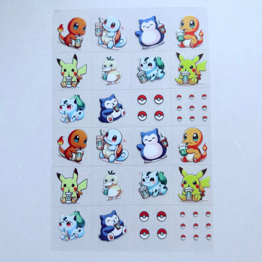 Premium A5 Kiss Cut UVDTF Wraps | A5 Transfer Sheet | Ready to Apply | Character 4