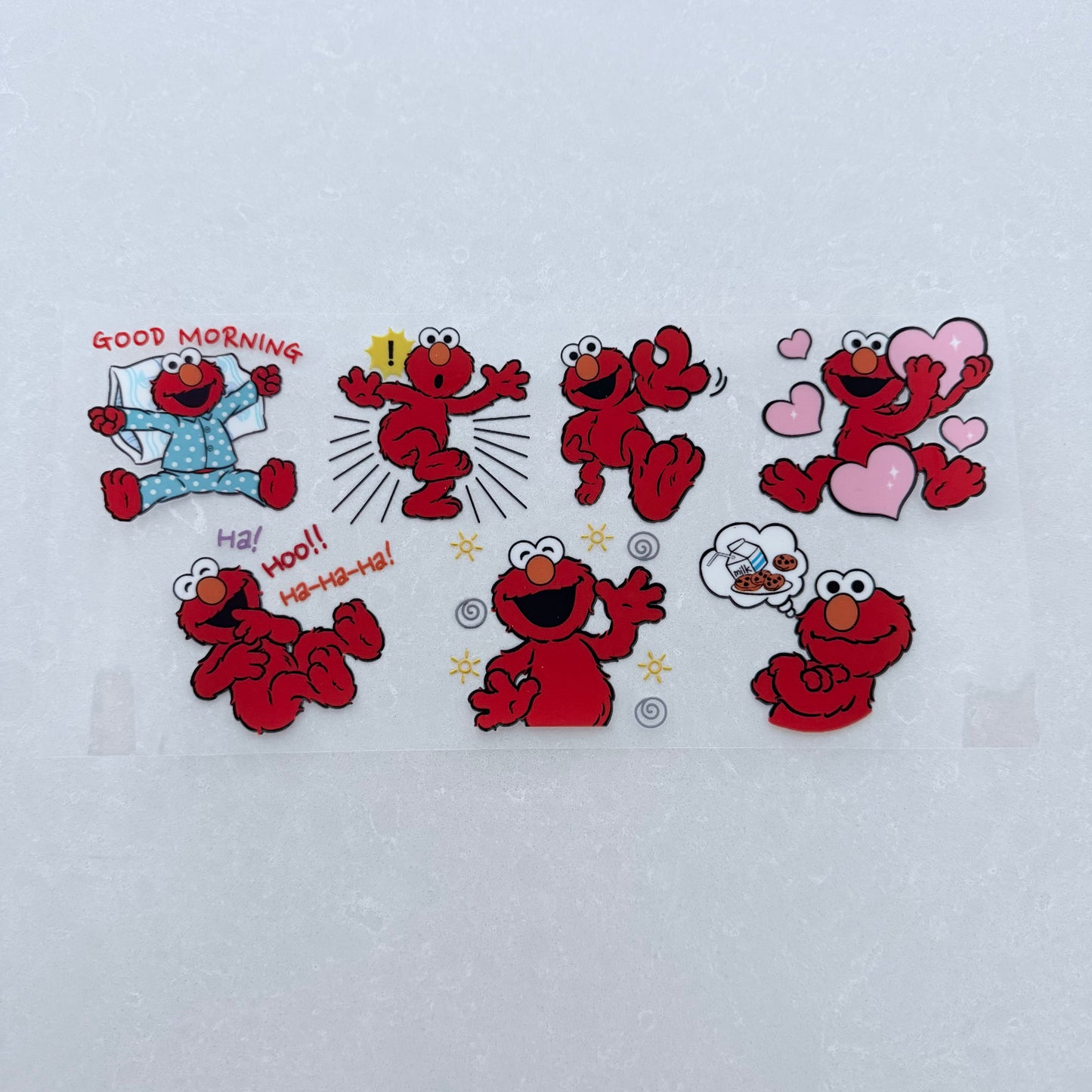 Single Sided UV DTF Wrap 16oz Tumbler Transfer (24cm x 11cm) red monster cute