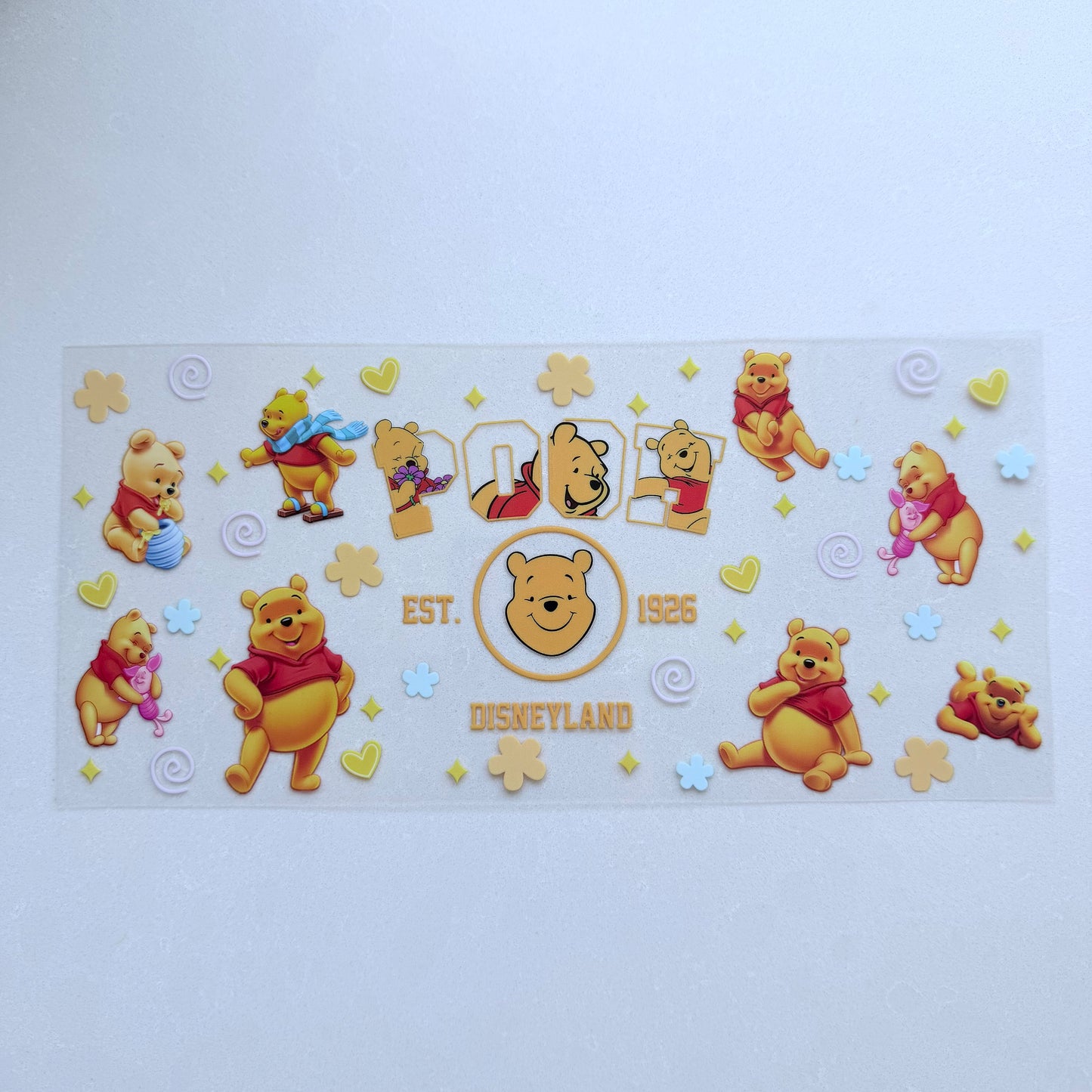 Double Sided UVDTF Wrap | 16oz Tumbler Transfer | 24cm x 11cm | Honey Bear & Friends | 89