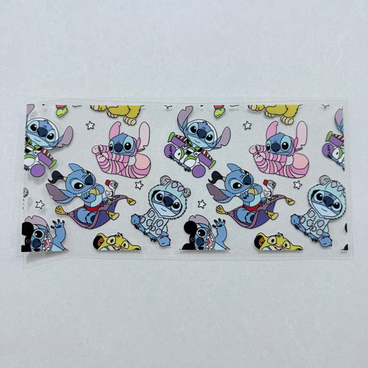 Single Sided UV DTF Wrap 16oz Tumbler Transfer (24cm x 11cm) blue alien magic carpet, to infinity