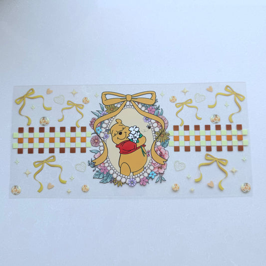 Double Sided UVDTF Wrap | 16oz Tumbler Transfer | 24cm x 11cm | Honey Bear & Friends | 81