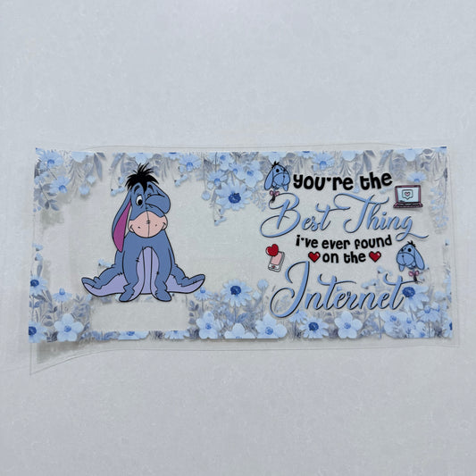 Single Sided UV DTF Wrap 16oz Tumbler Transfer (24cm x 11cm) grey donkey best thing