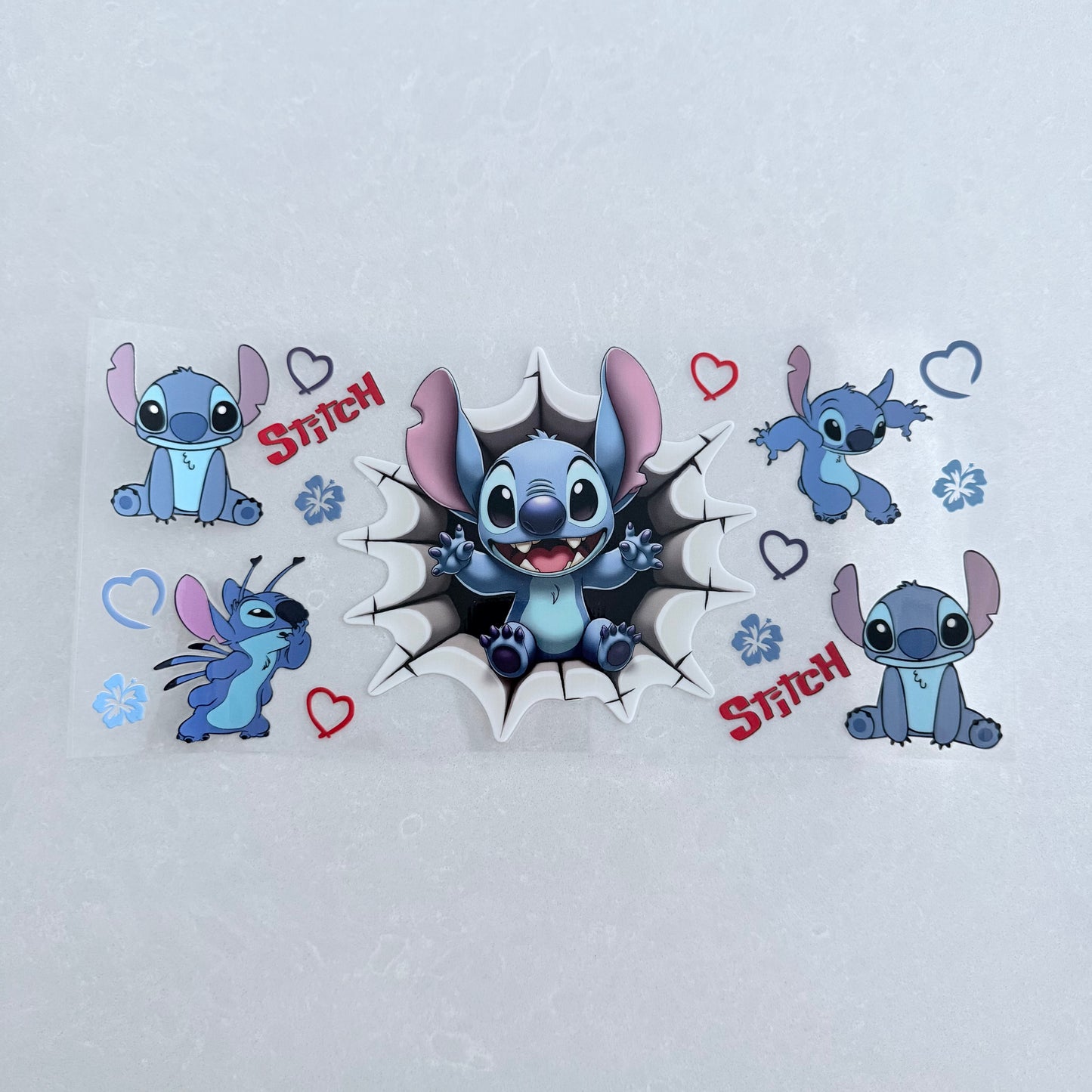 Single Sided UV DTF Wrap 16oz Tumbler Transfer (24cm x 11cm) blue alien escape