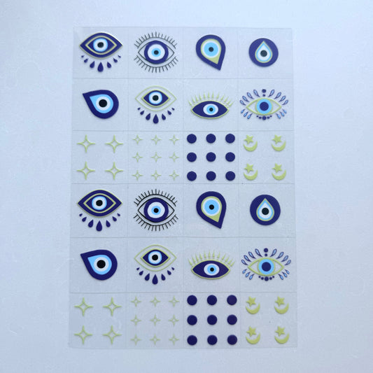 Premium A5 Kiss Cut UVDTF Wraps | A5 Transfer Sheet | Ready to Apply | Evil Eye 2