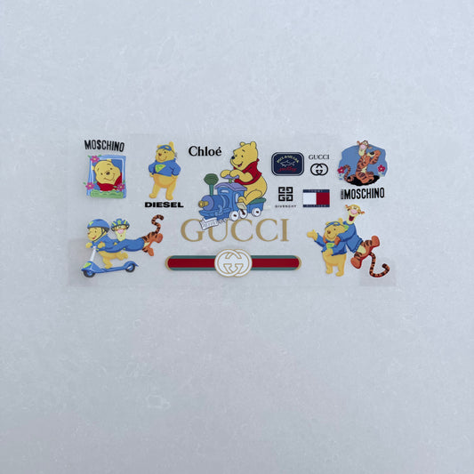 Single Sided UV DTF Wrap 16oz Tumbler Transfer (24cm x 11cm) designer honey bear multiple