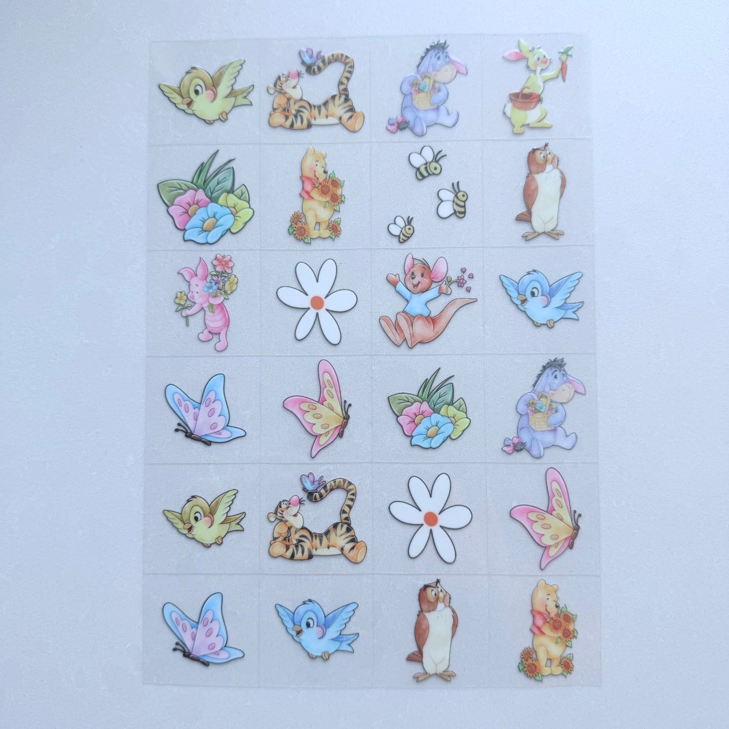 Premium A5 Kiss Cut UVDTF Wraps | A5 Transfer Sheet | Ready to Apply | Honey Bear and Friends 1