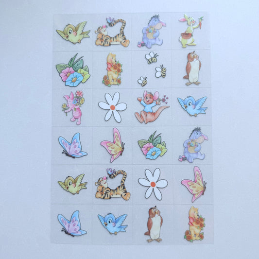 Premium A5 Kiss Cut UVDTF Wraps | A5 Transfer Sheet | Ready to Apply | Honey Bear and Friends 1