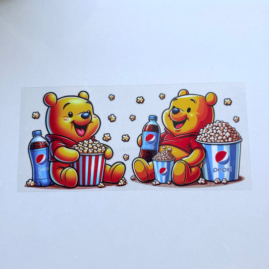 Double Sided UVDTF Wrap | 16oz Tumbler Transfer | 24cm x 11cm | Honey Bear & Friends | 90