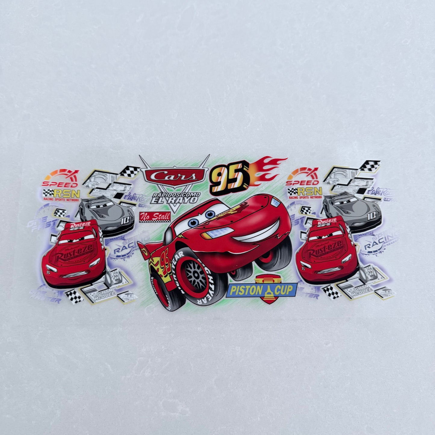 Single Sided UV DTF Wrap 16oz Tumbler Transfer (24cm x 11cm) cars 2