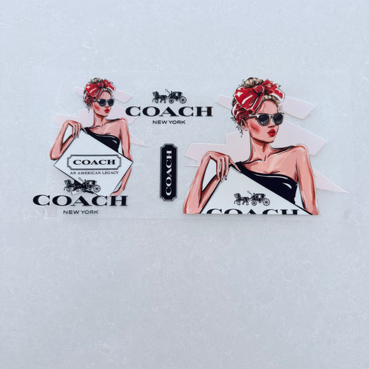 Single Sided UV DTF Wrap 16oz Tumbler Transfer (24cm x 11cm) designer 1 red bow