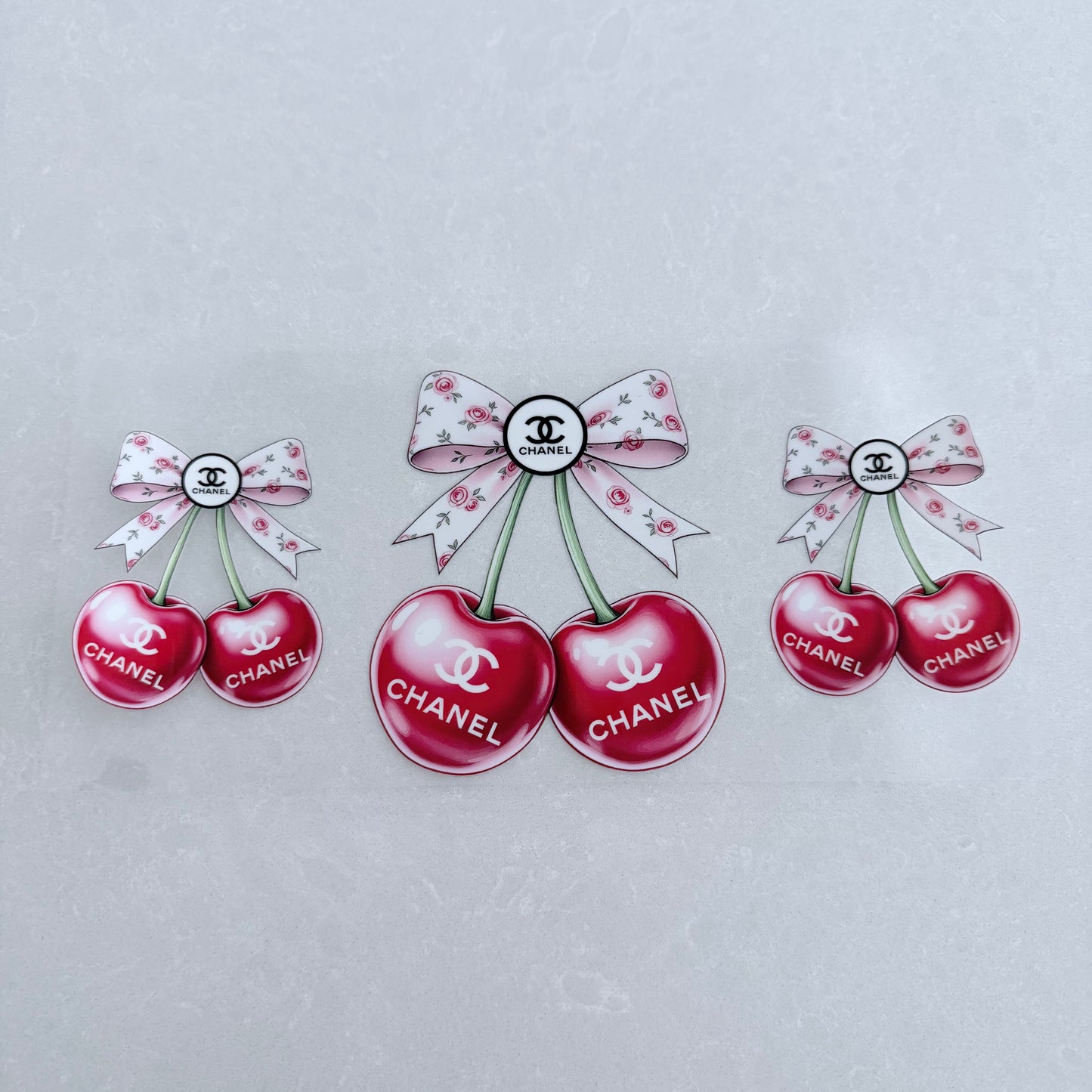 Single Sided UV DTF Wrap 16oz Tumbler Transfer (24cm x 11cm) designer CC Cherries