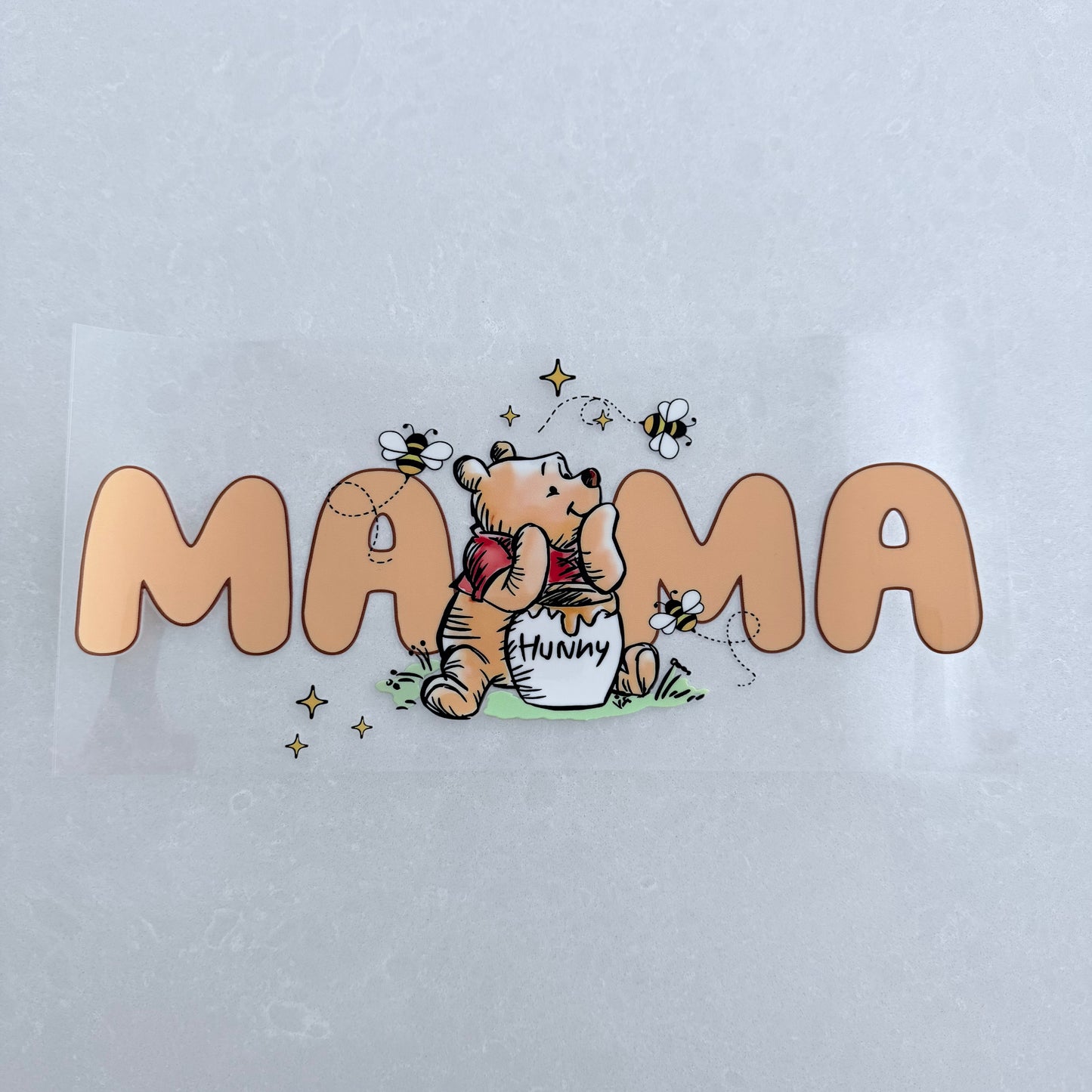 Single Sided UV DTF Wrap 16oz Tumbler Transfer (24cm x 11cm) honey bear mama