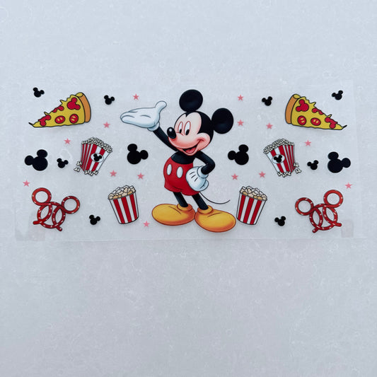 Single Sided UV DTF Wrap 16oz Tumbler Transfer (24cm x 11cm) mouse movie snacks