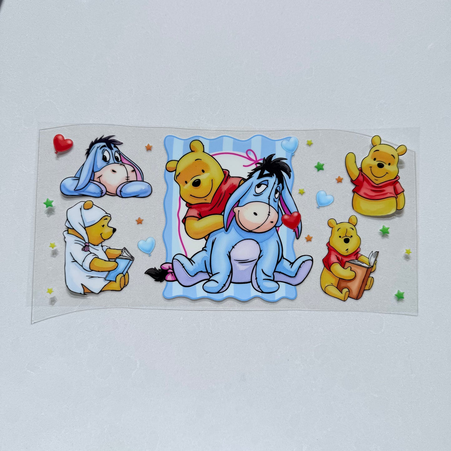 Single Sided UV DTF Wrap 16oz Tumbler Transfer (24cm x 11cm) honey bear & friends 7