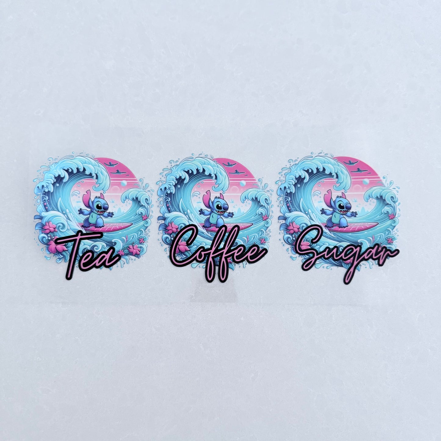 Tea, Coffee & Sugar Canister | UVDTF Wrap Set | Design 9