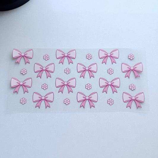 Double Sided UVDTF Wrap | 16oz Tumbler Transfer | 24cm x 11cm | Bows 2