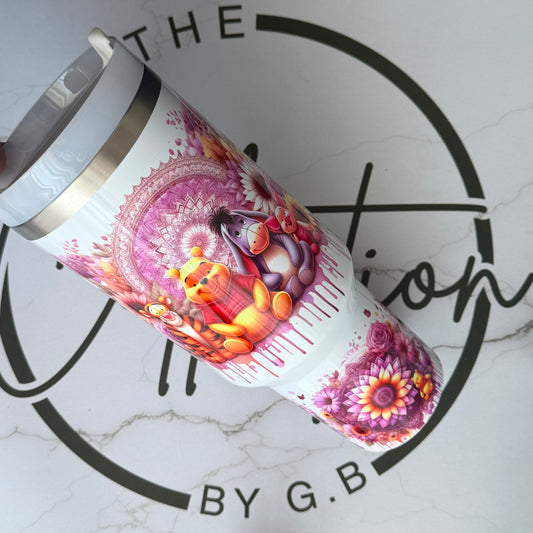 40oz Stainless Steel Tumbler | Insulated Drinkware | Honey Bear & Friends