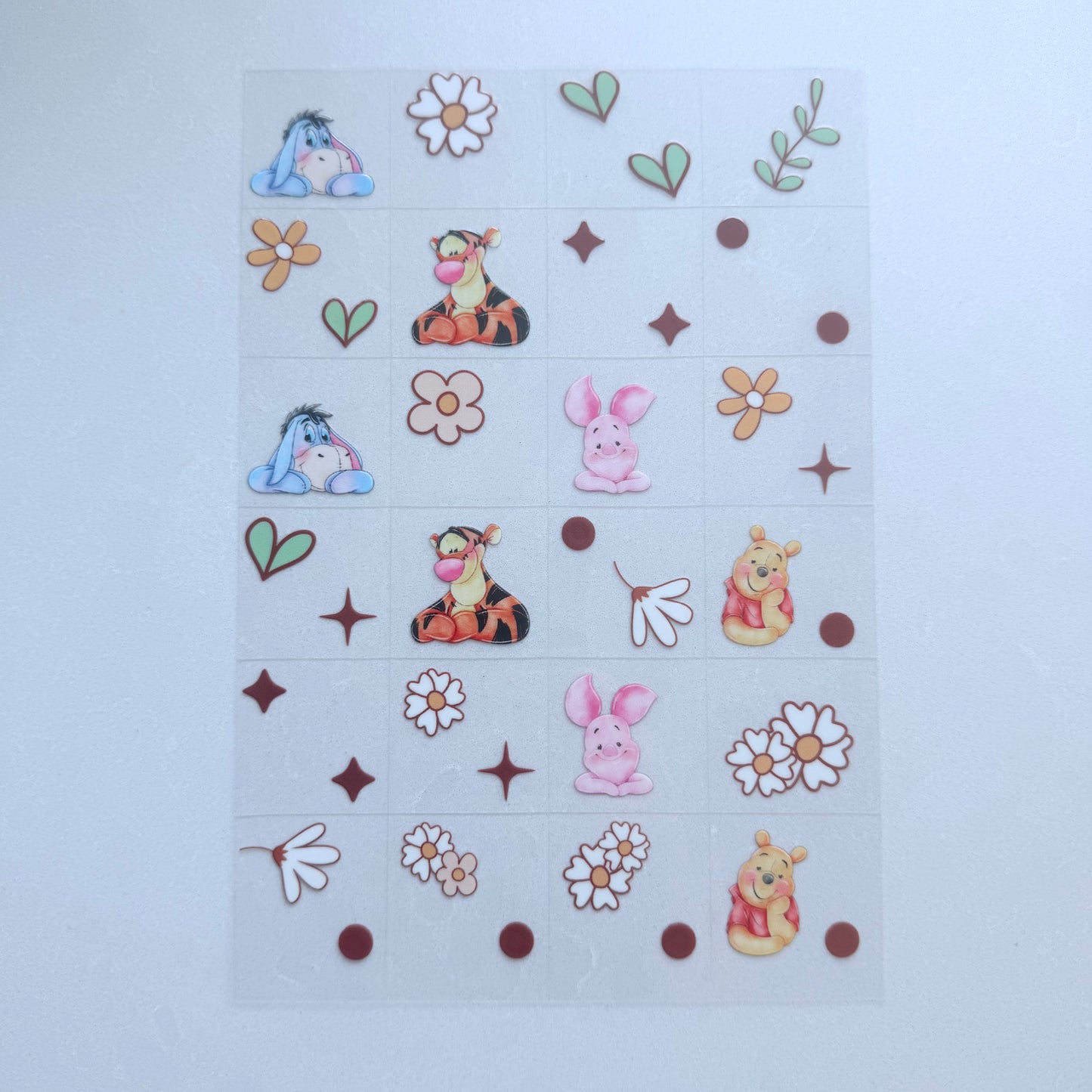 Premium A5 Kiss Cut UVDTF Wraps | A5 Transfer Sheet | Ready to Apply | Honey Bear and Friends 2