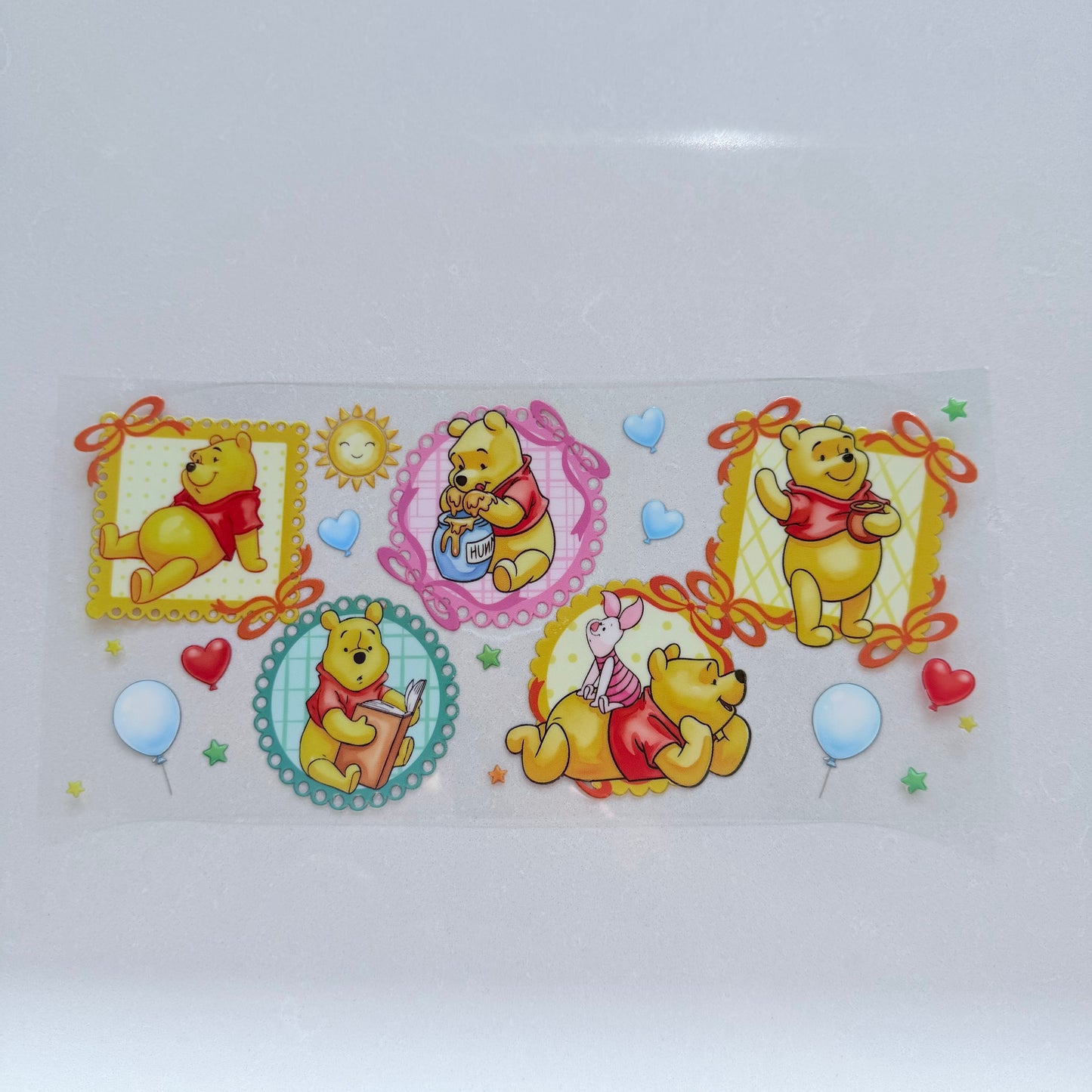 Double Sided UVDTF Wrap | 16oz Tumbler Transfer | 24cm x 11cm | Honey Bear & Friends | 105