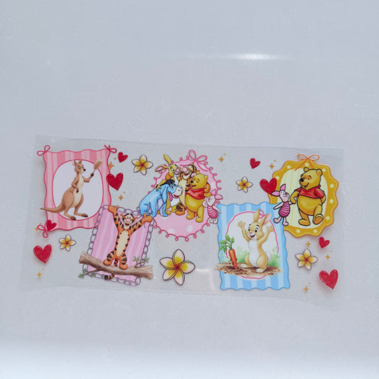 Double Sided UVDTF Wrap | 16oz Tumbler Transfer | 24cm x 11cm | Honey Bear & Friends | 106