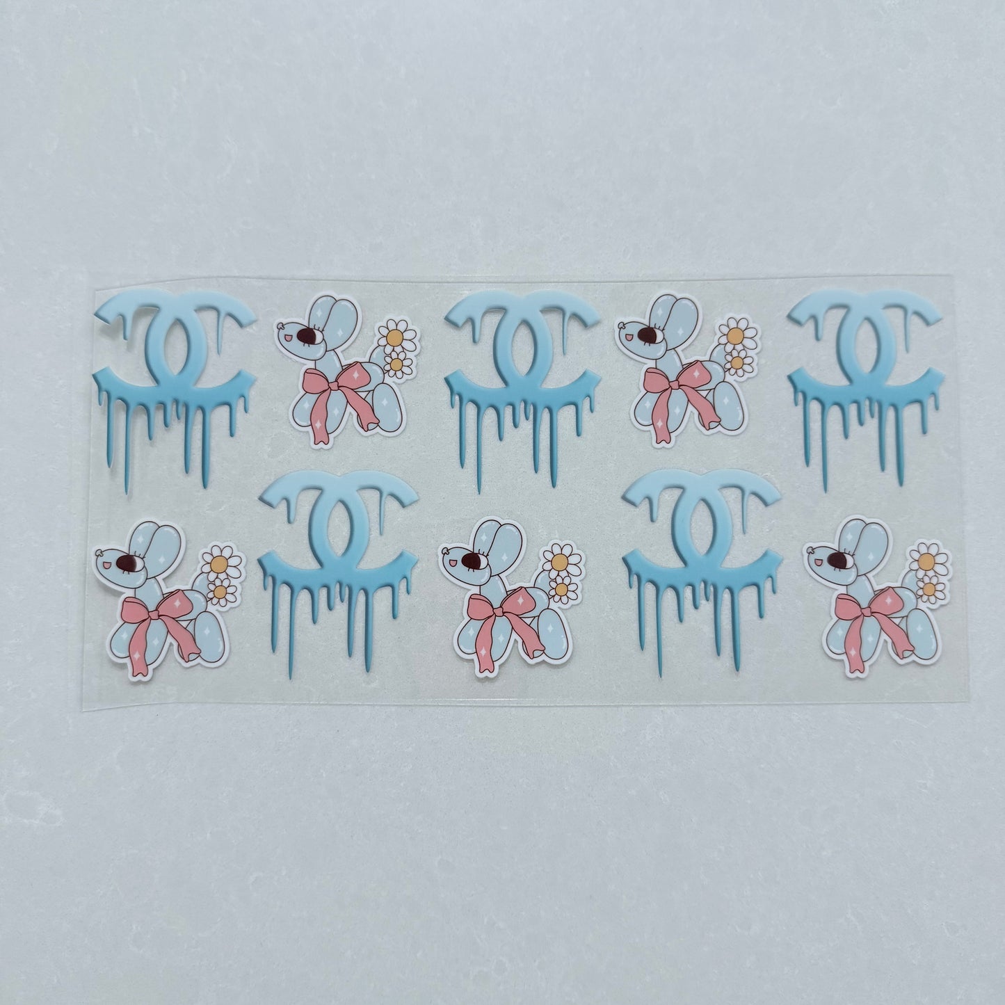 Single Sided UV DTF Wrap 16oz Tumbler Transfer (24cm x 11cm) designer CC balloon dog