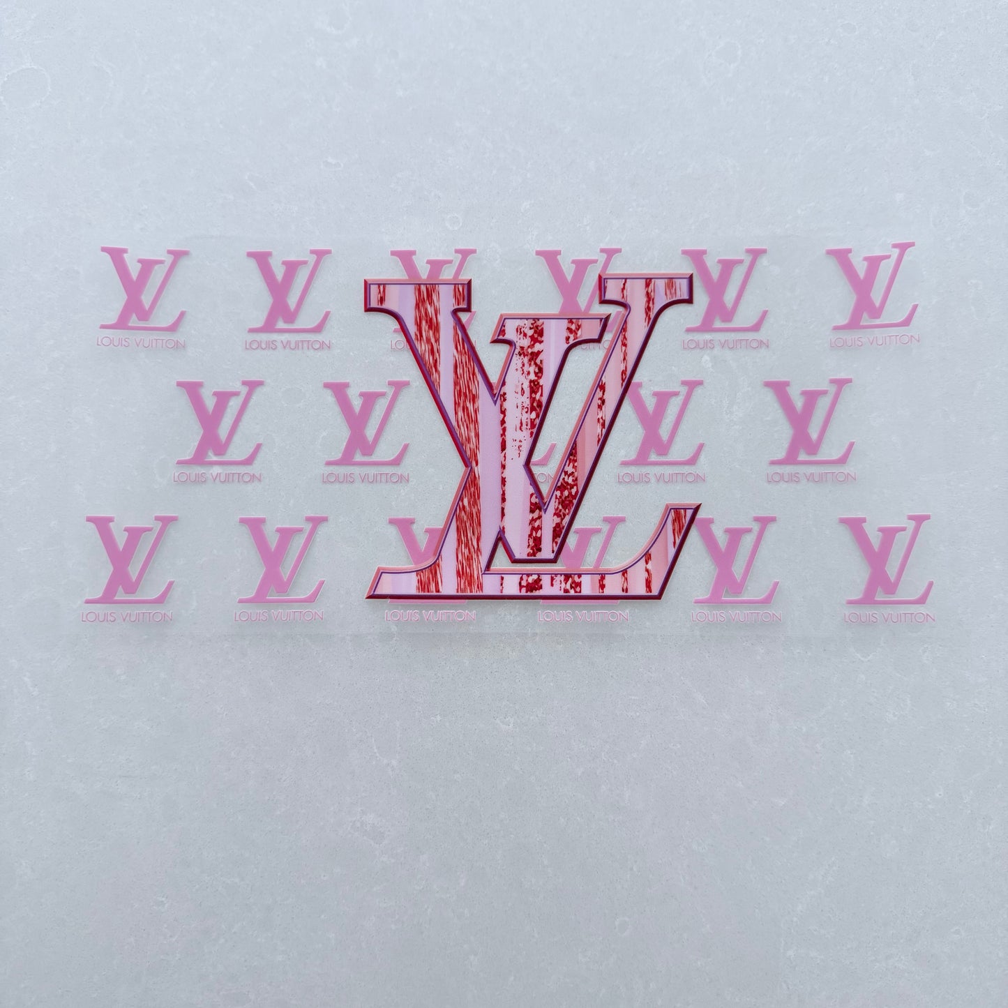 Single Sided UV DTF Wrap 16oz Tumbler Transfer (24cm x 11cm) designer l&v pink