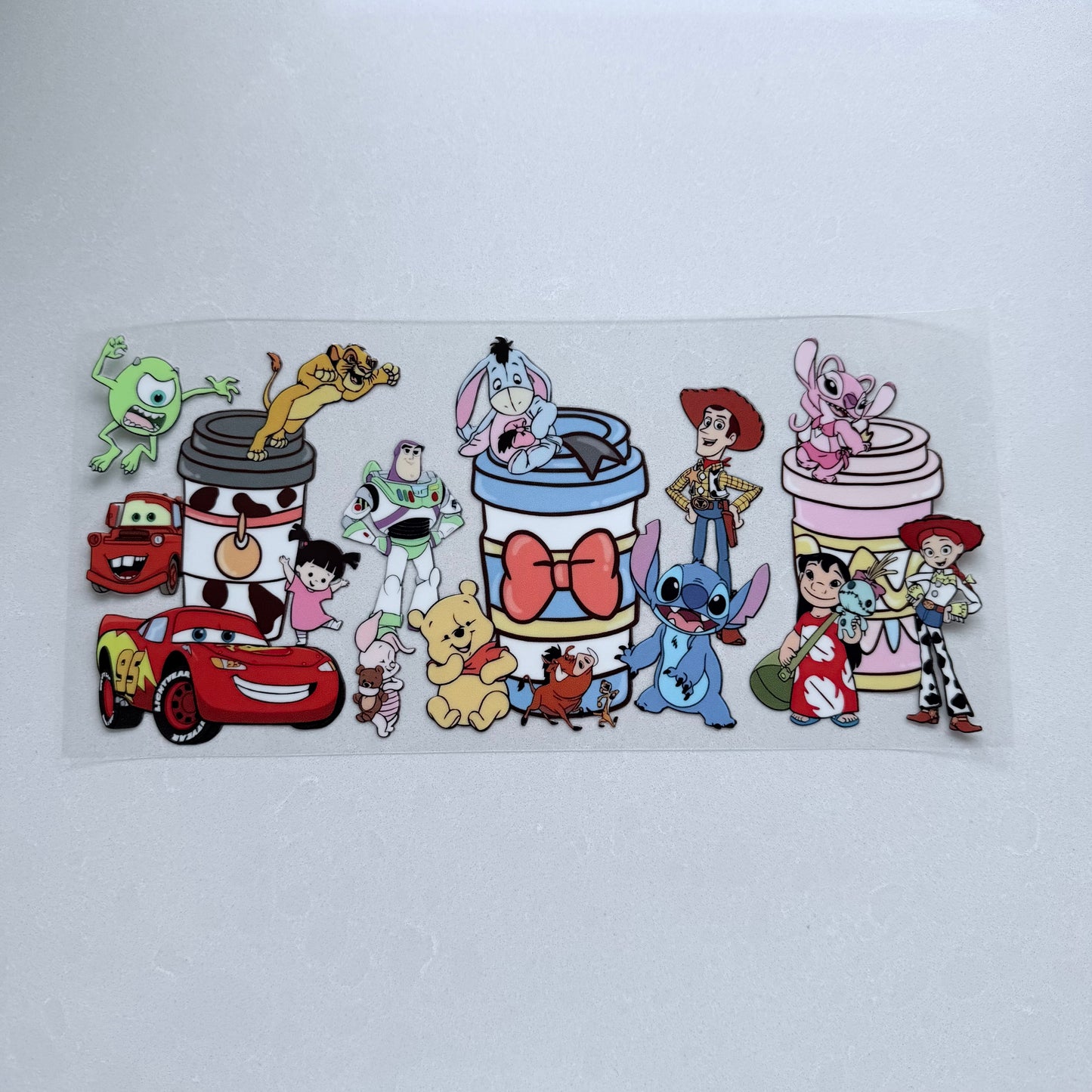 Double Sided UVDTF Wrap | 16oz Tumbler Transfer | 24cm x 11cm | characters 17
