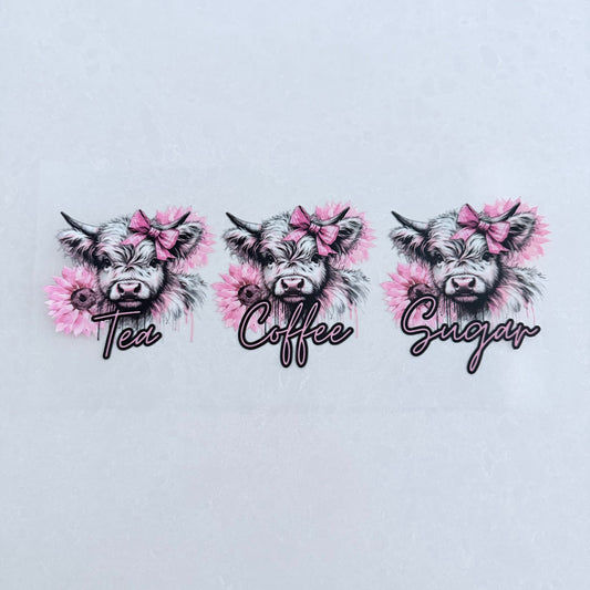 Tea, Coffee & Sugar Canister | UVDTF Wrap Set | Design 5