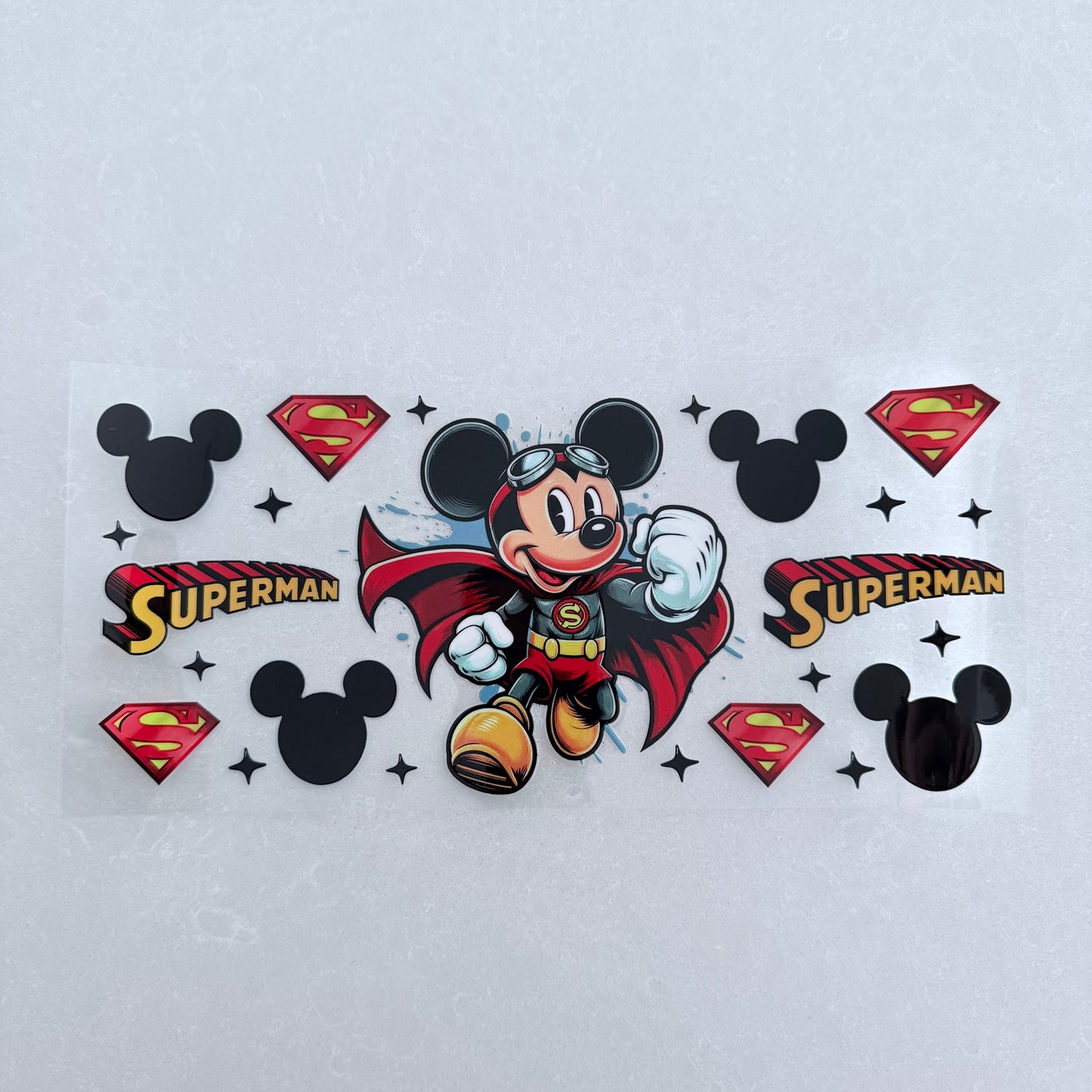 Single Sided UV DTF Wrap 16oz Tumbler Transfer (24cm x 11cm) boy mouse superman