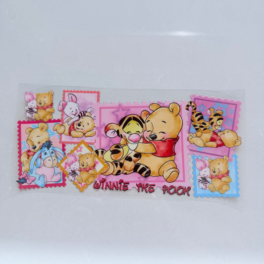Double Sided UVDTF Wrap | 16oz Tumbler Transfer | 24cm x 11cm | Honey Bear & Friends | 104