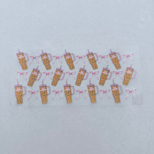 Single Sided UV DTF Wrap 16oz Tumbler Transfer (24cm x 11cm) tumbler flowers orange