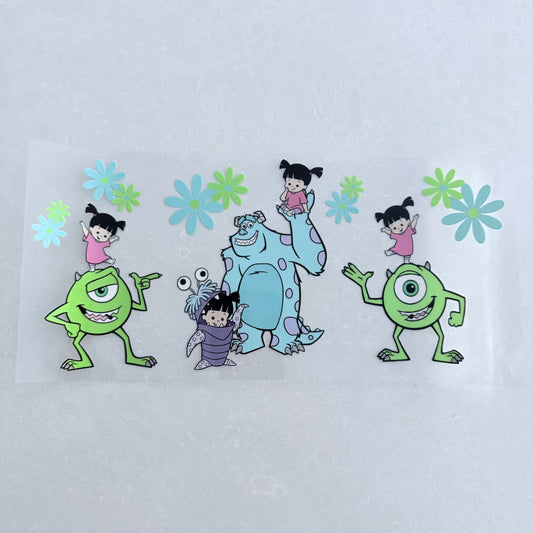 Single Sided UV DTF Wrap 16oz Tumbler Transfer (24cm x 11cm) Monsters