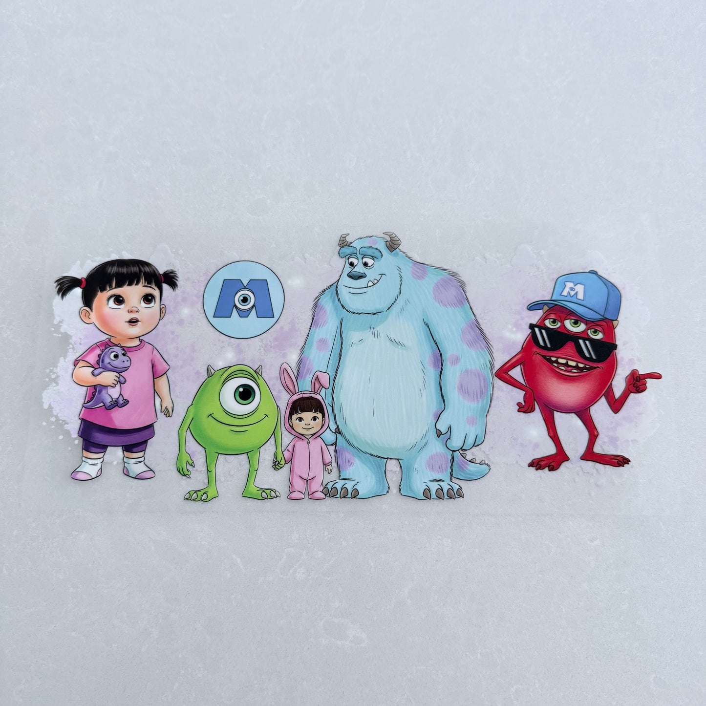 Single Sided UV DTF Wrap 16oz Tumbler Transfer (24cm x 11cm) monsters family