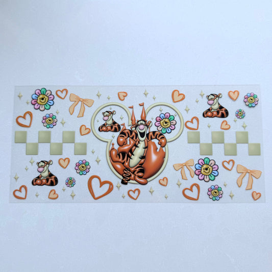 Double Sided UVDTF Wrap | 16oz Tumbler Transfer | 24cm x 11cm | Honey Bear & Friends | 84